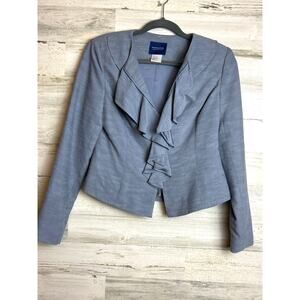 Doncaster Women’s 4P Petite Light Blue Viscose Suit Jacket Long Sleeve Cascade